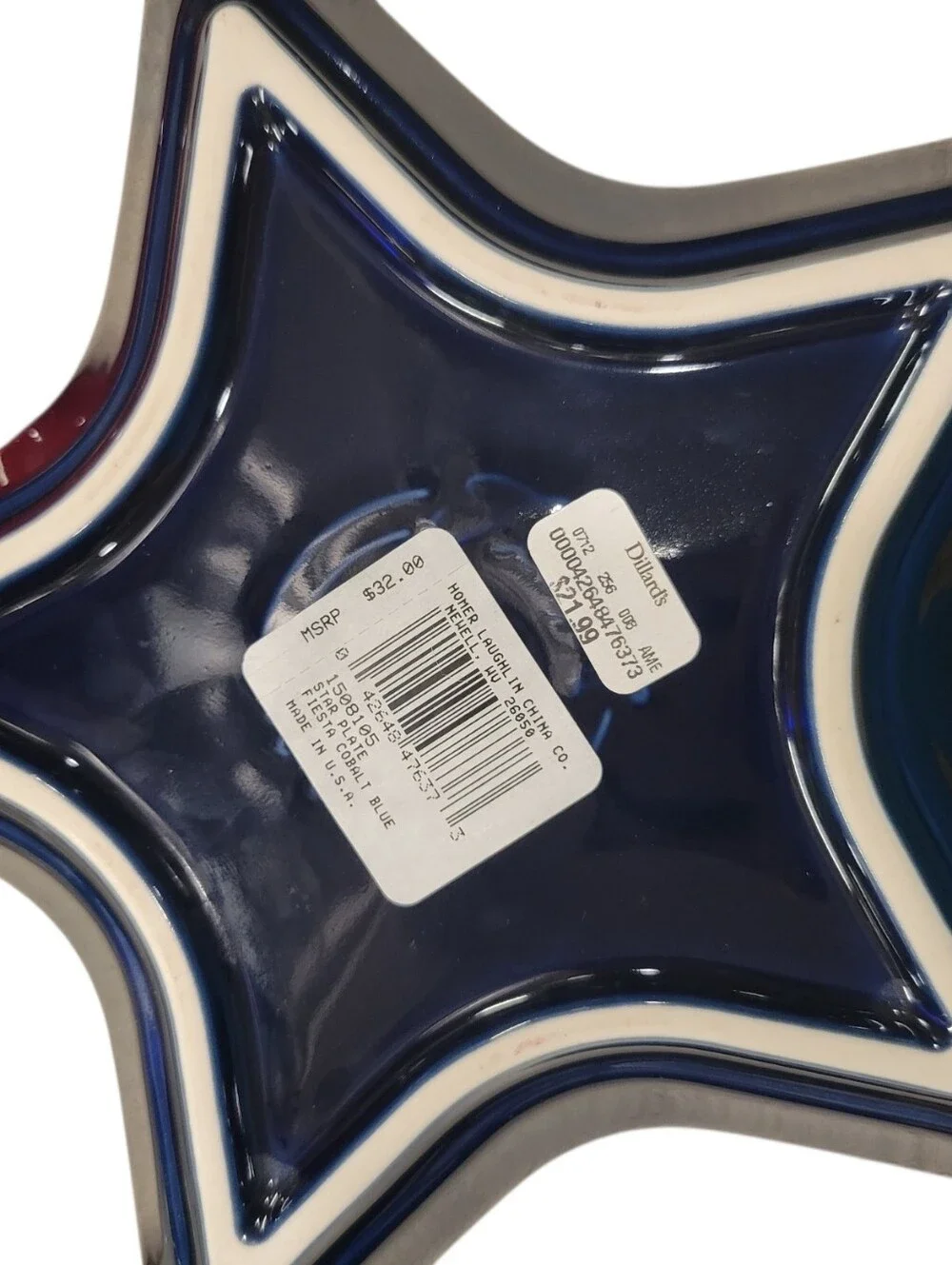 Fiesta Star Shaped Plates Set of 3 Scarlet White Cobalt NWT USA